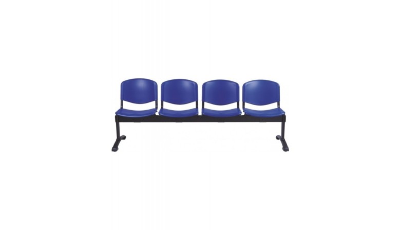 Panca attesa 5 posti sedile e schienale in plastica Blu 