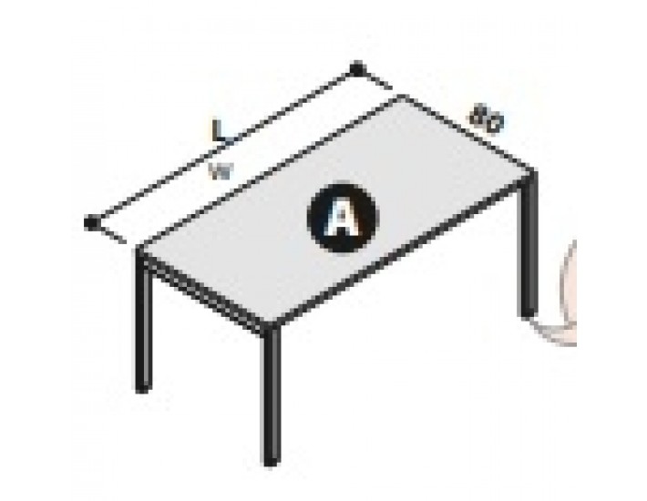 Scrivania Oxi gamba a ponte sez. rettangolare p.80